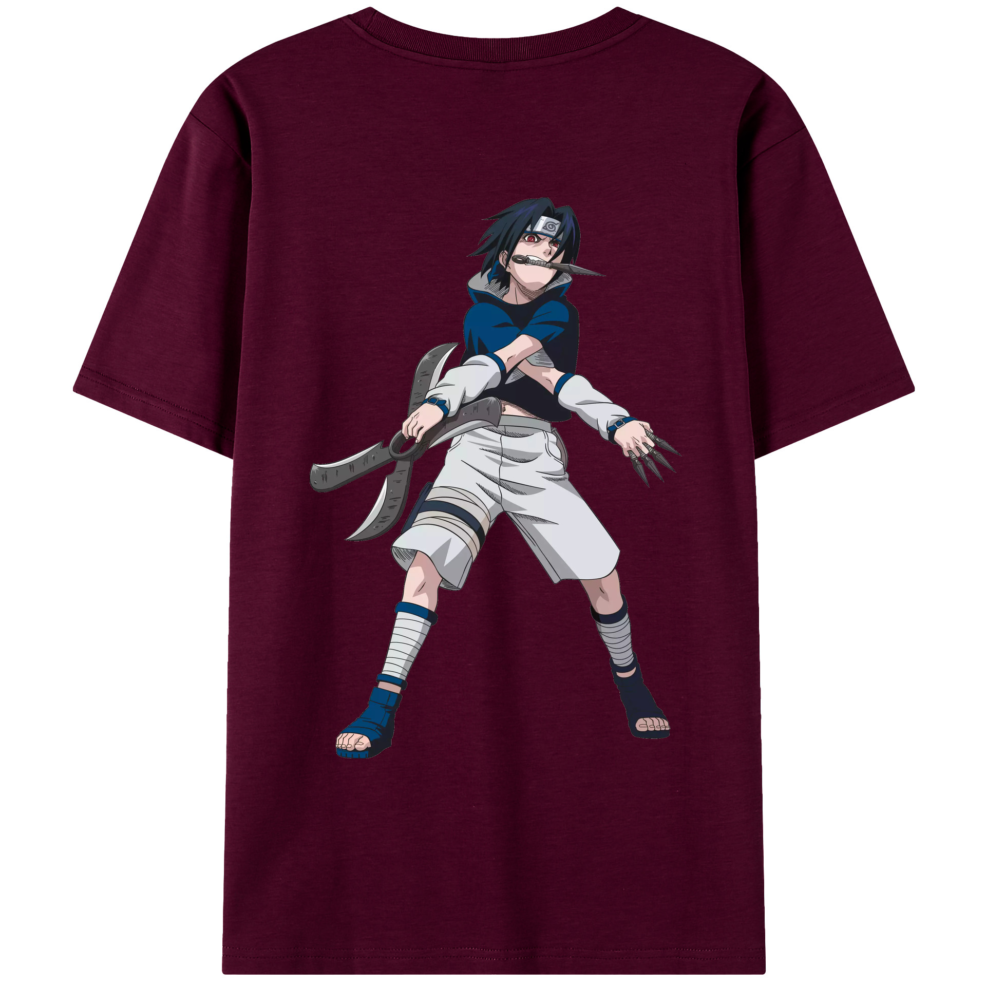 （画像用） NARUTO -ナルト- うちは サスケ Uchiha Sasuke レディース半袖Tシャツ(バックプリント)